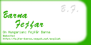 barna fejfar business card